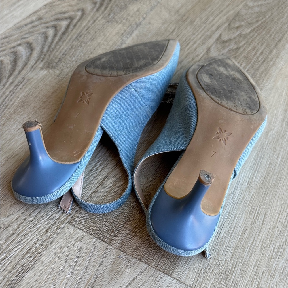BCBGeneration Light Blue Pointed Slingback Flats … - image 3